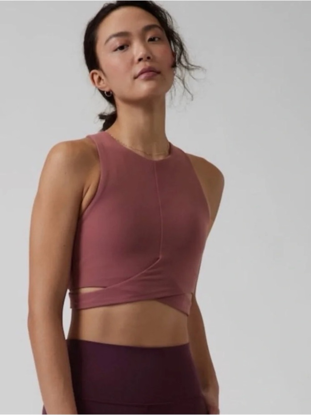 Athleta Conscious Crop Cut Out Bra-  Mauve